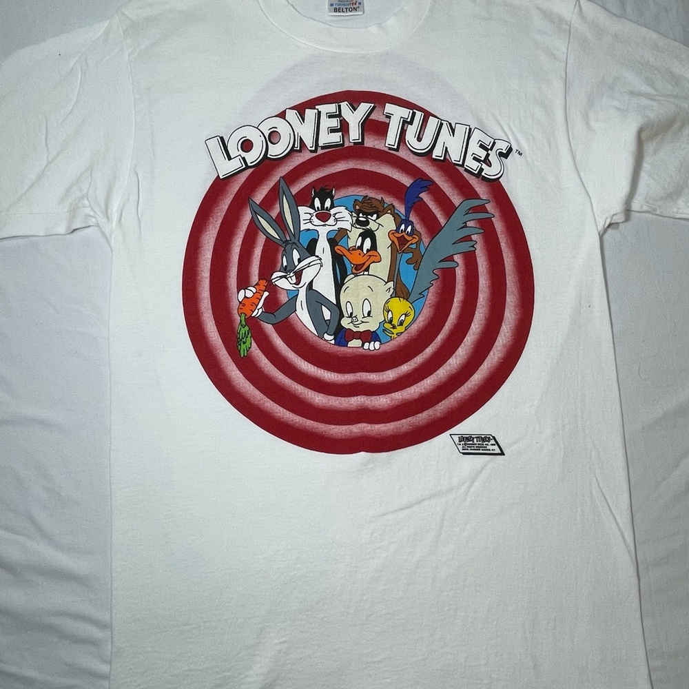 Vintage Looney Tunes Single Stitch T Shirt 1989 Double Sided Men’s Large USA